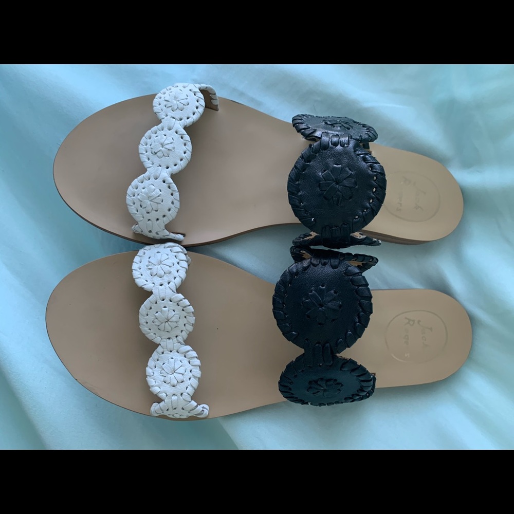 Jack Rogers Black and White Sandals/Slides
